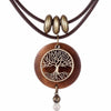 Collier Pendentif Arbre de Vie en Bois Naturel