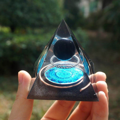 Pyramide Orgonite Obsidienne - Protection Énergétique