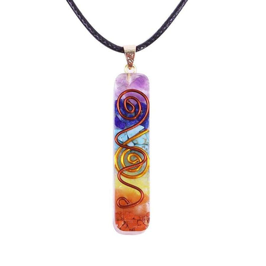 Pendentif Orgonite Guérison 7 Chakras avec Chaîne