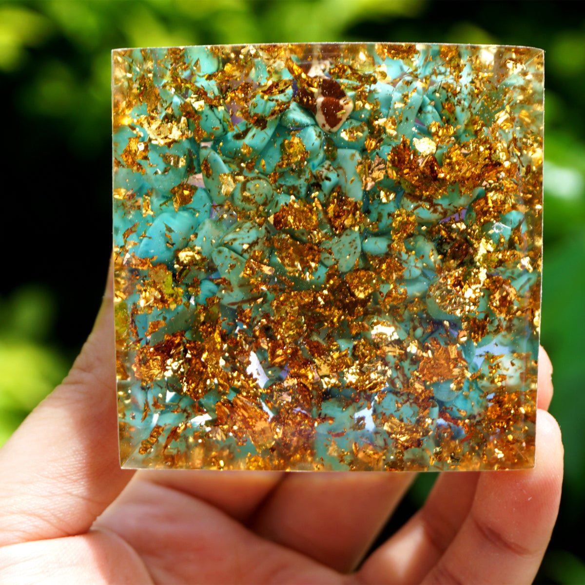 Pyramide Orgonite du Zodiaque Améthyste et Turquoise -  Sagittaire