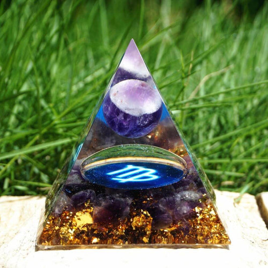 Pyramide Orgonite du Zodiaque Améthyste -  Vierge